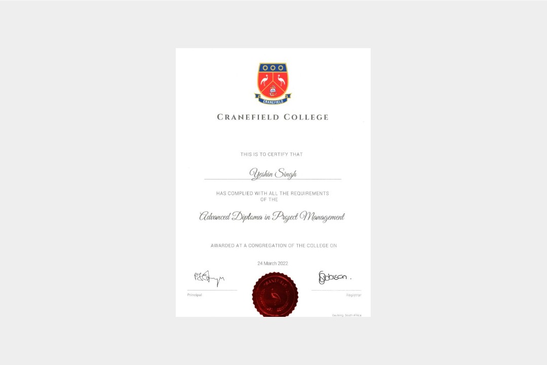 Cranefield College diploma