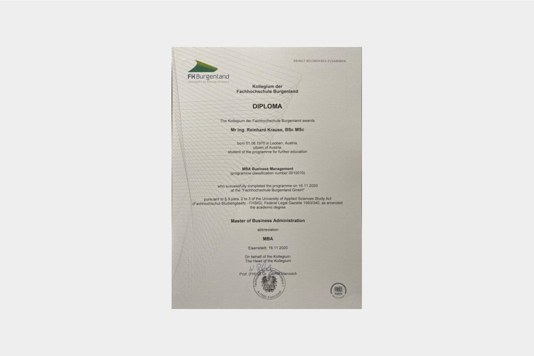 FH Burgenland diploma