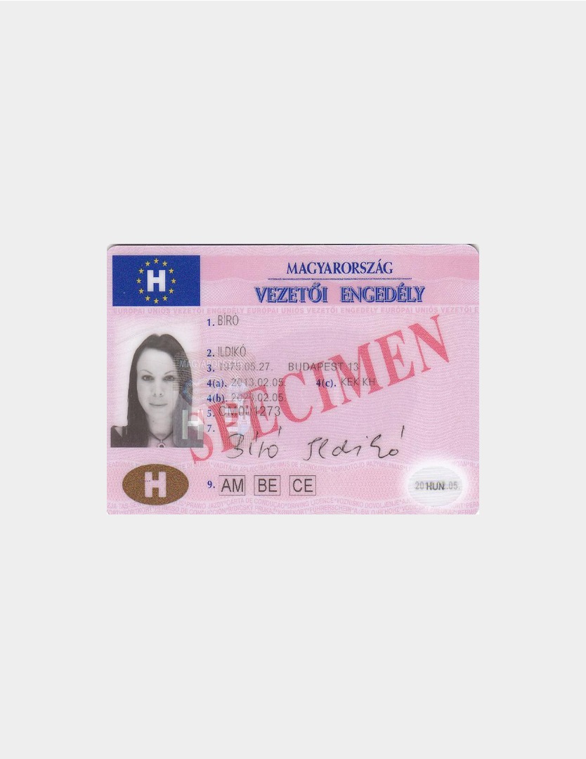 Hungary License Certificate