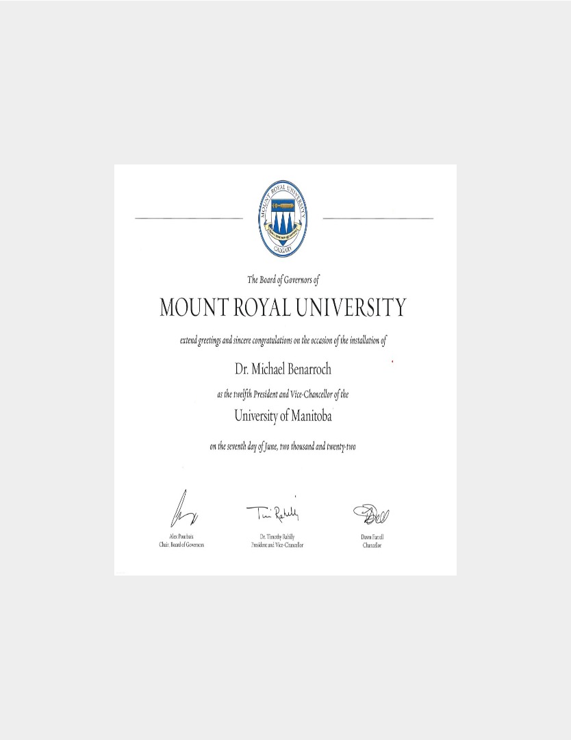 Mount Royal University diploma