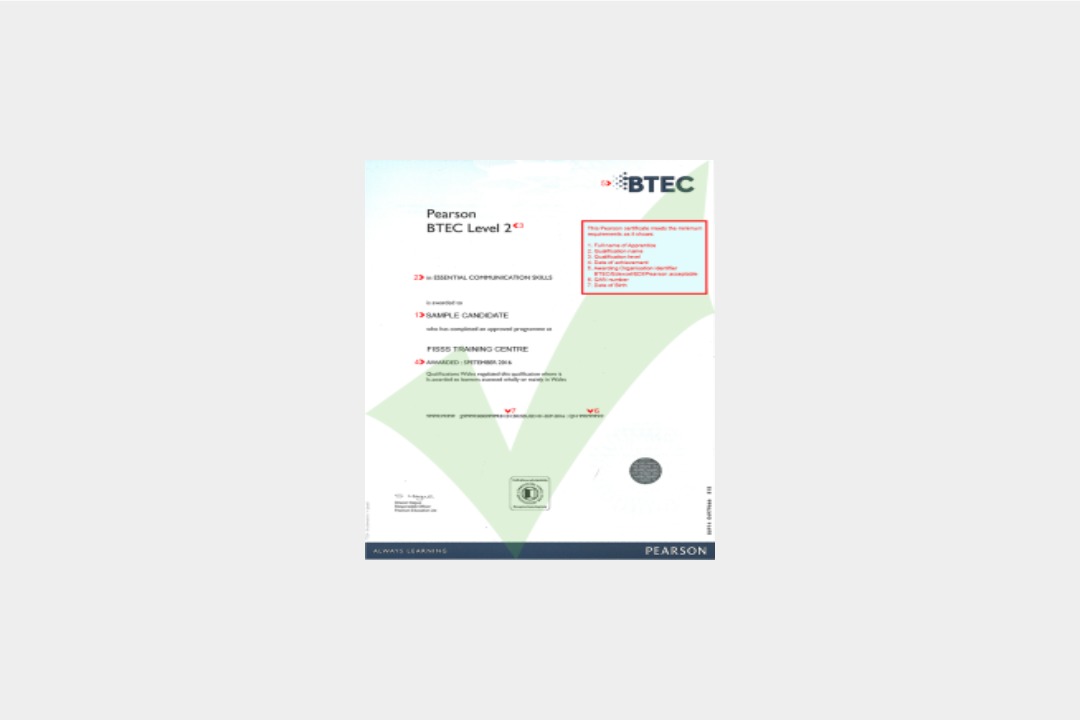 Pearson BTEC transcript