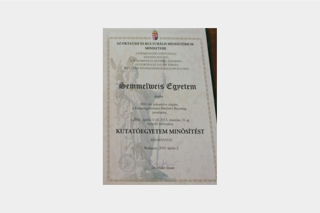 Semmelweis University diploma