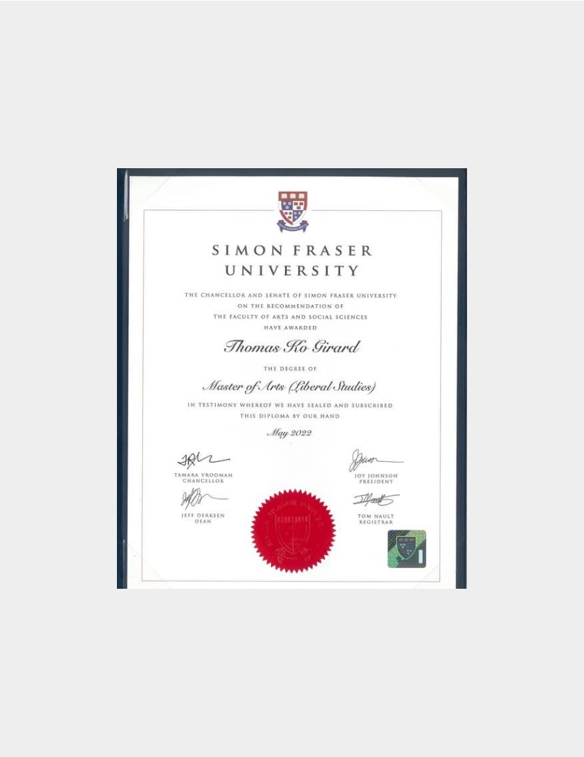 Simon Fraser University diploma