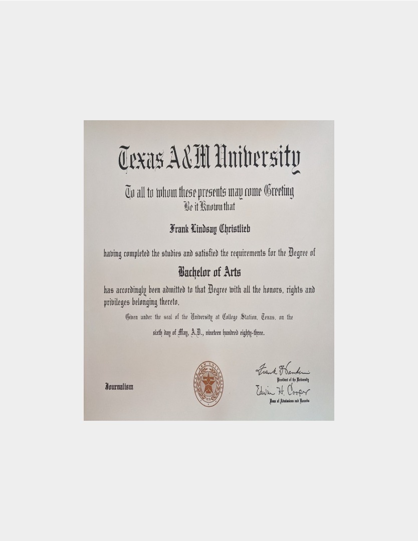Texas A & M University degree