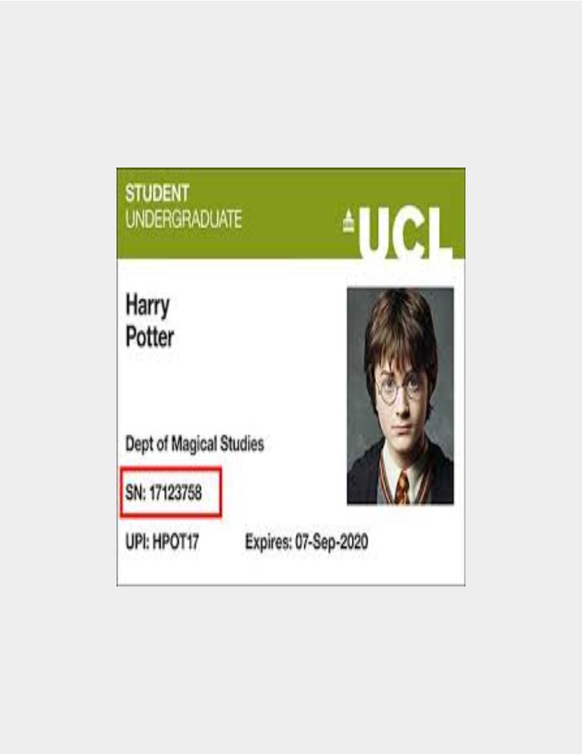 UCL student ID