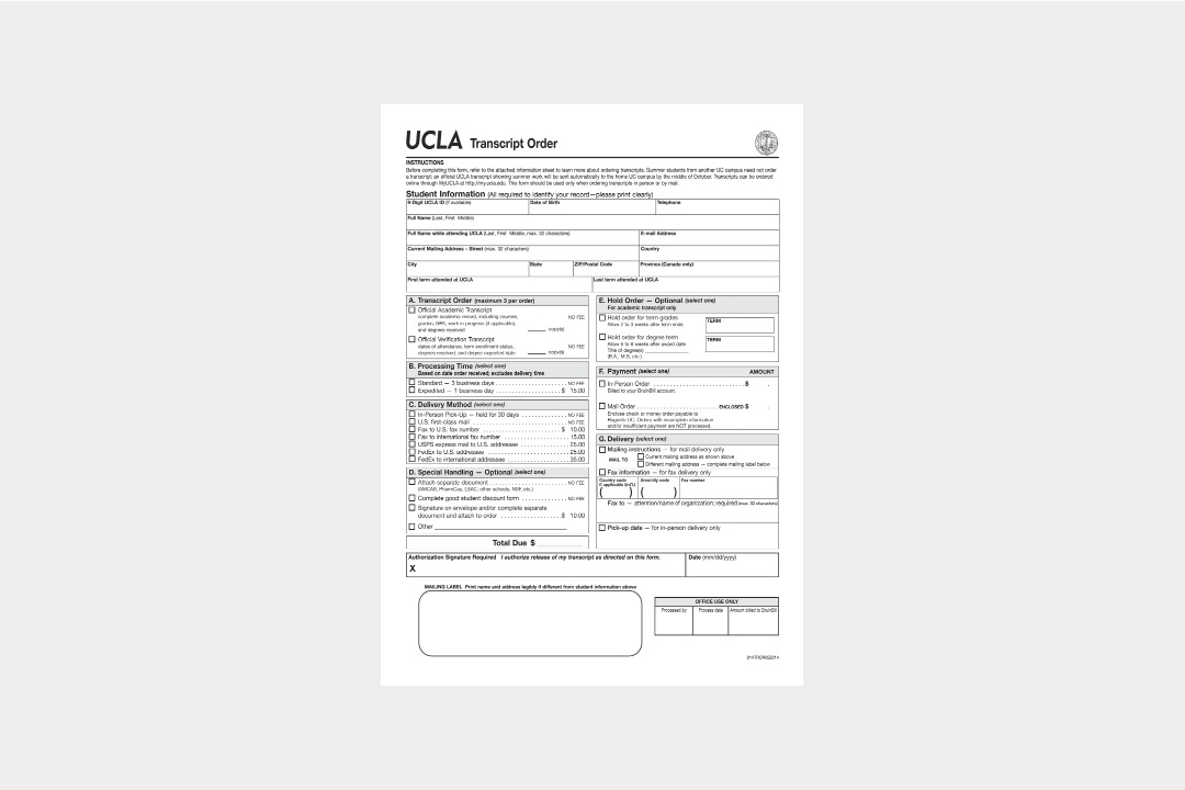 UCLA academic transcript