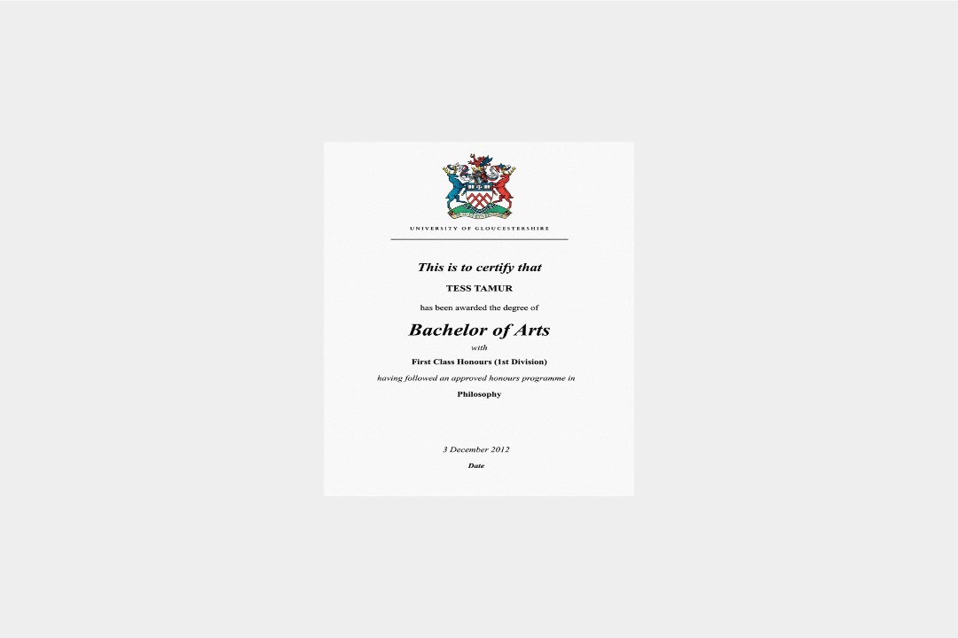 University of Gloucestershire degree
