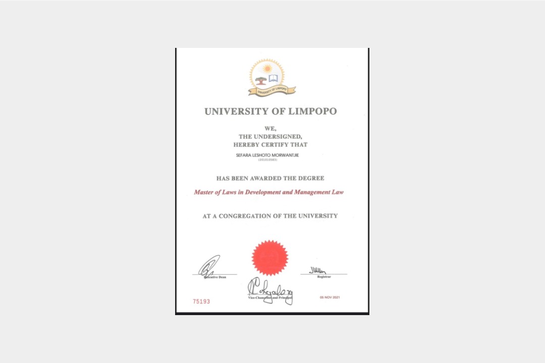 University of Limpopo degree