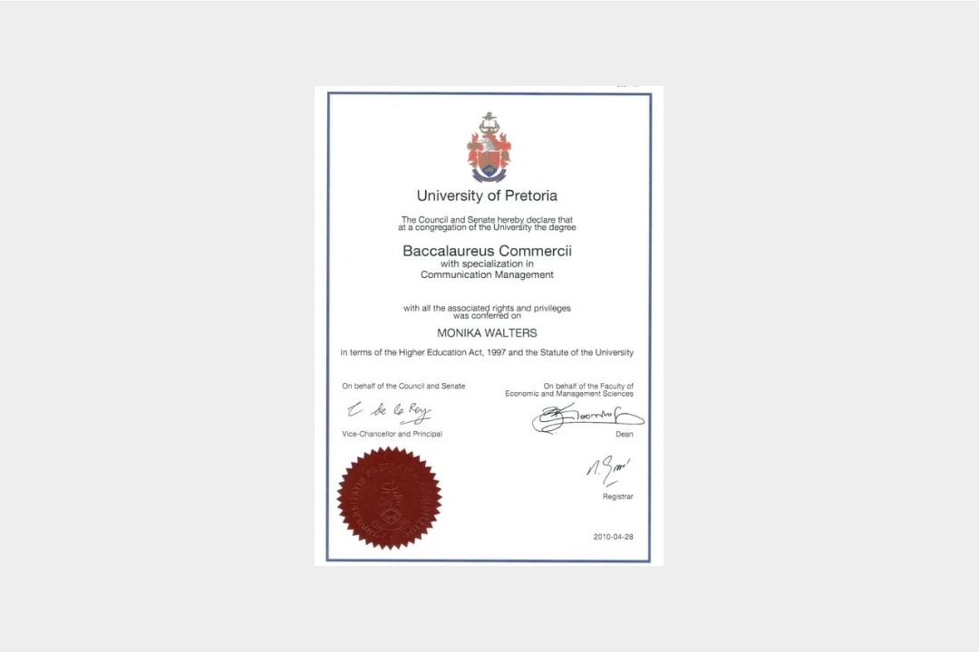 University of Pretoria degree
