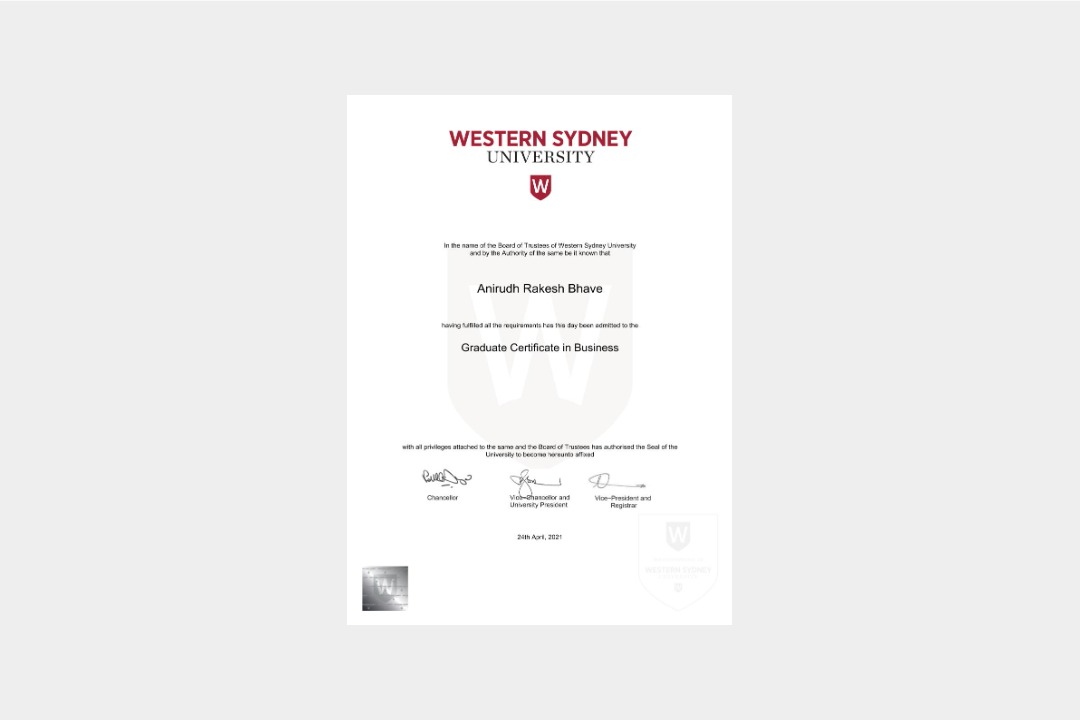 Western Sydney University degree